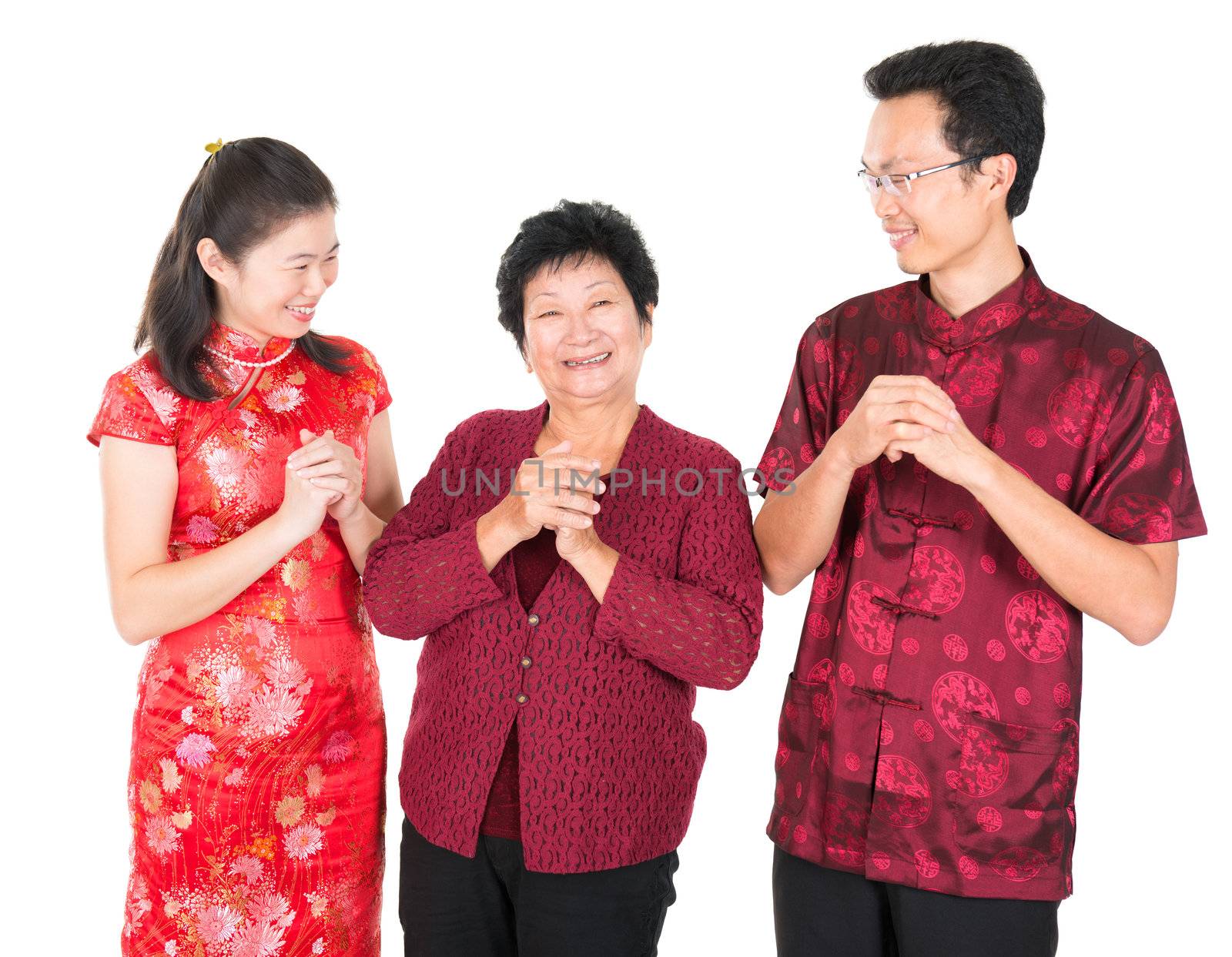Chinese family greeting  by szefei