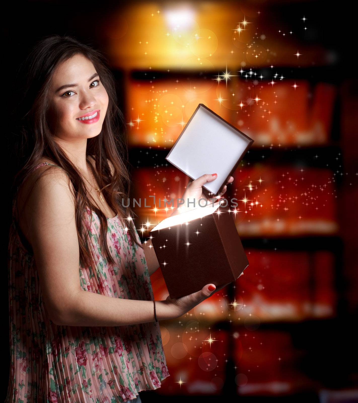 Girl Opening a Gift Box by melpomene
