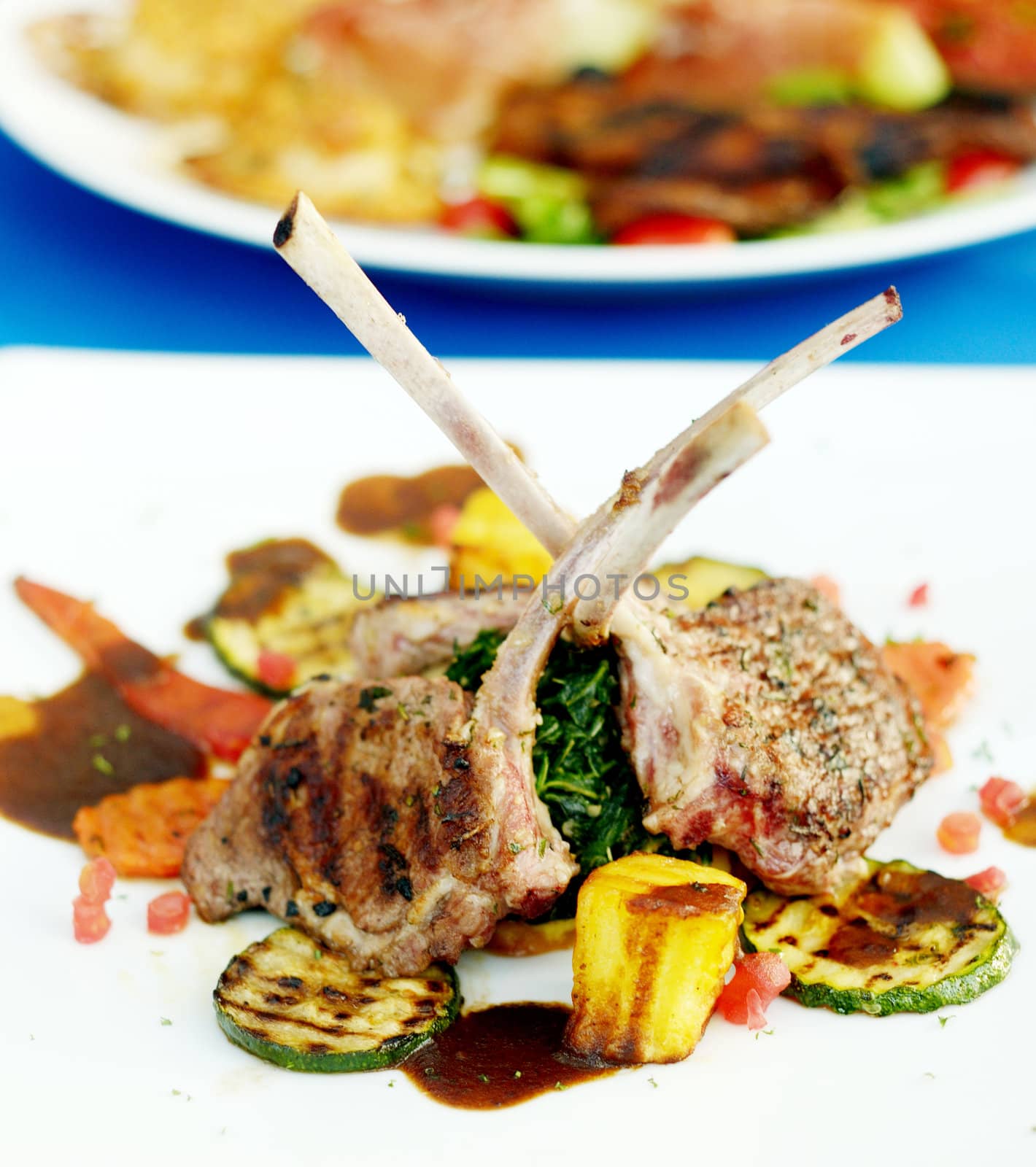 Lamb steak, Italian cuisne concept