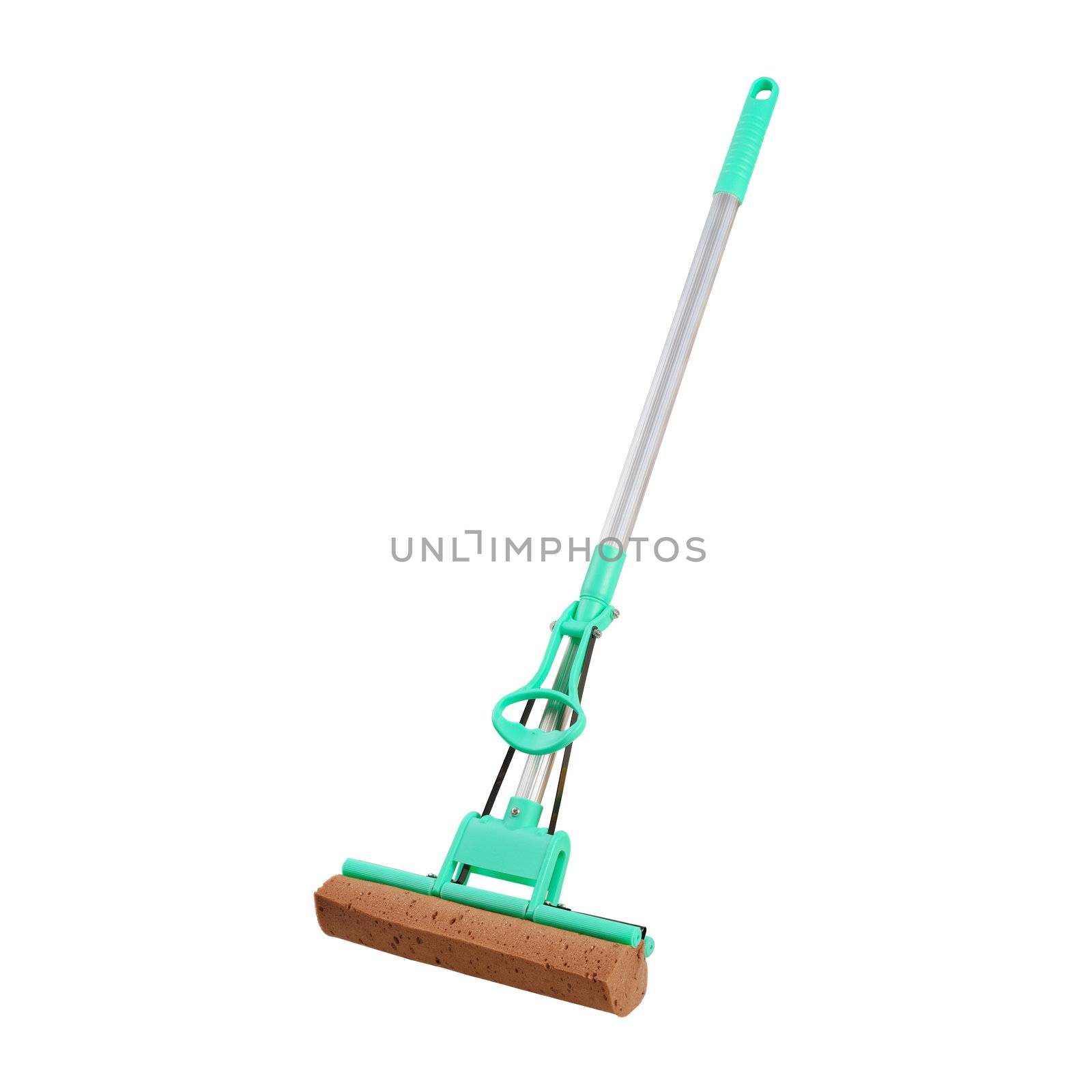 Mop for cleaning floors. Isolated on white background