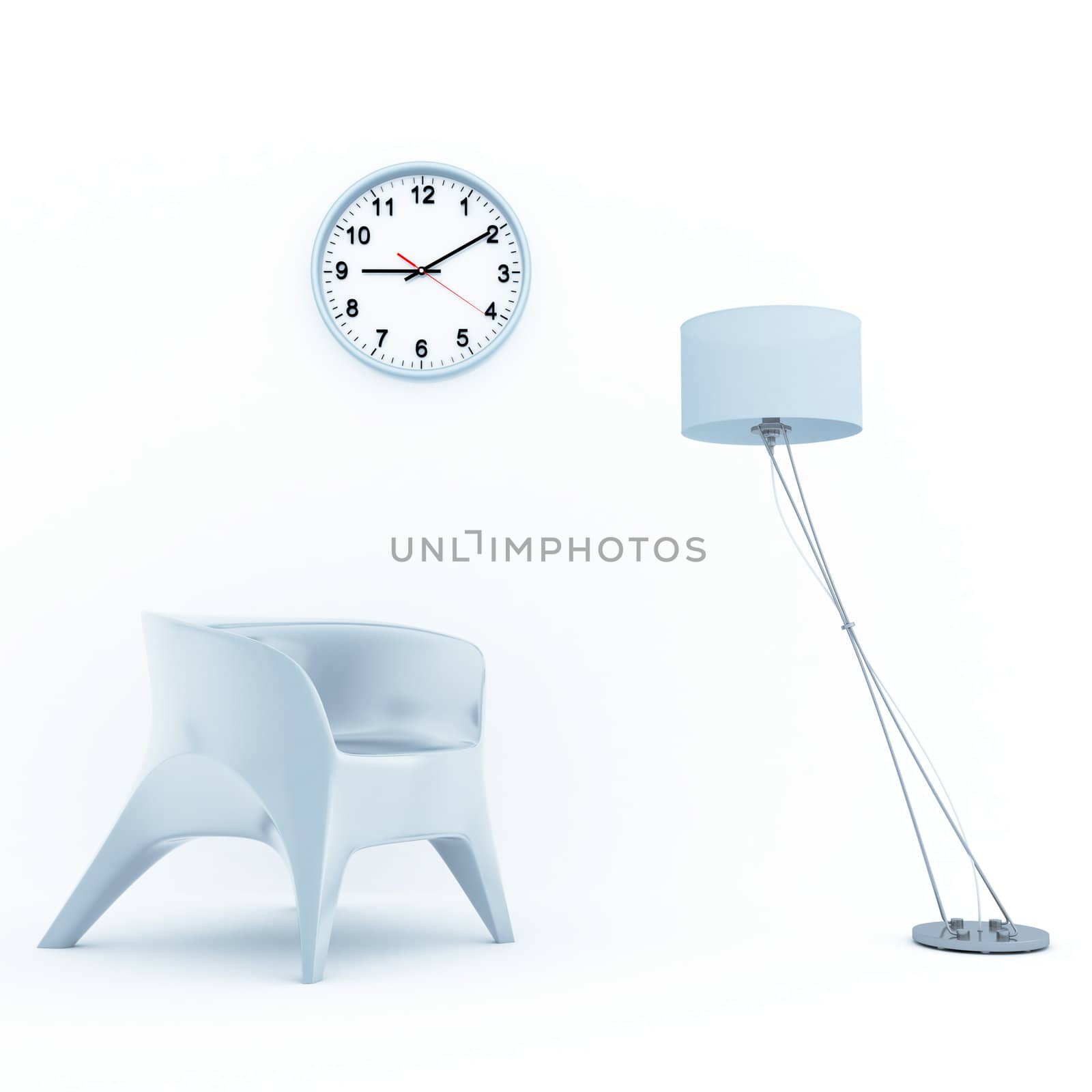 sofa lamp and clock in home interior by Serp