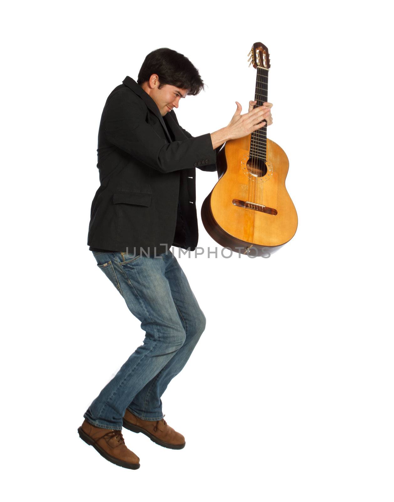 Guitar Player Jumping  by melpomene