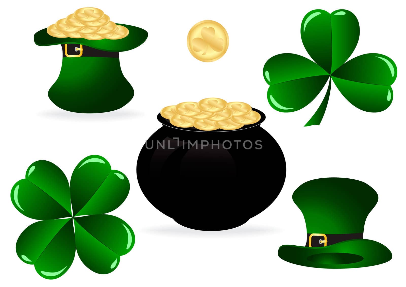 set of design elements for St. Patrick's Day