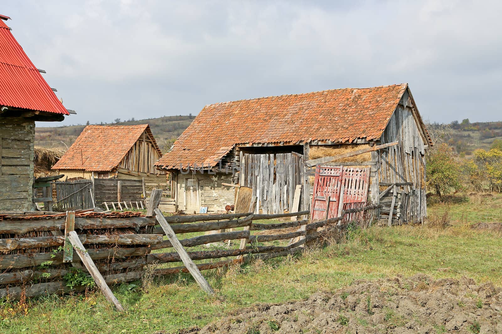 Detail of some farm buildings in the country