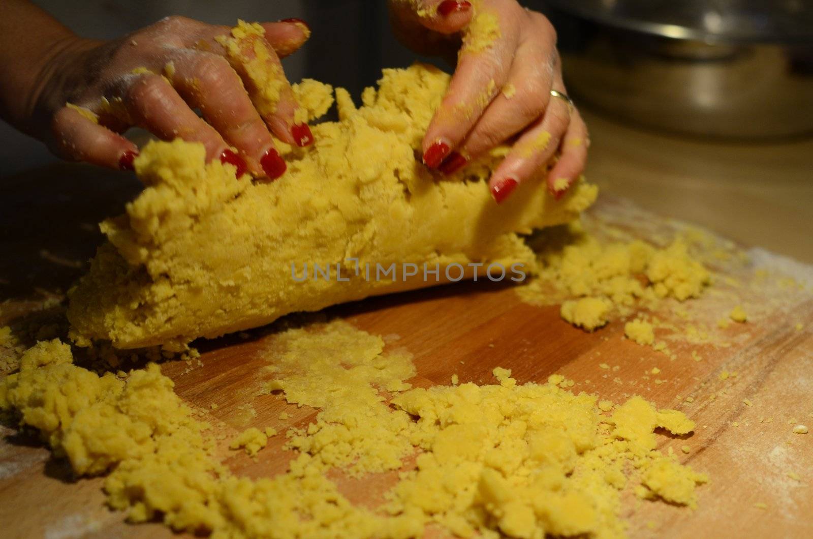 The making of a traditional dish of the italian cuisine