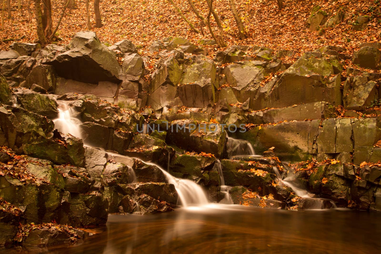 Waterfall in the autumn