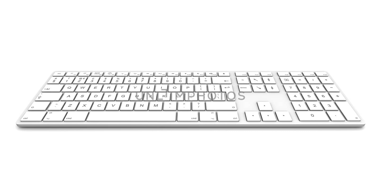 Computer keyboard isolated on white background.