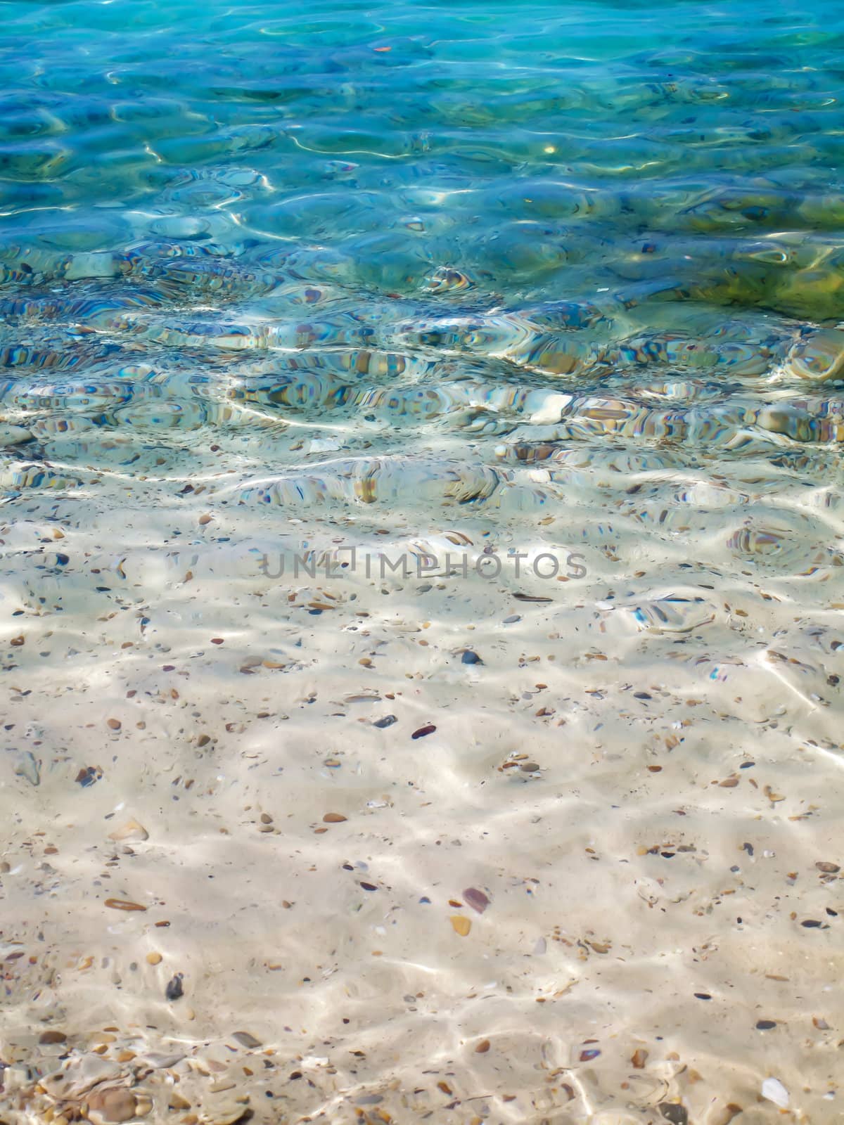 Abstract  of clean water in a sea with transparent detail underwater