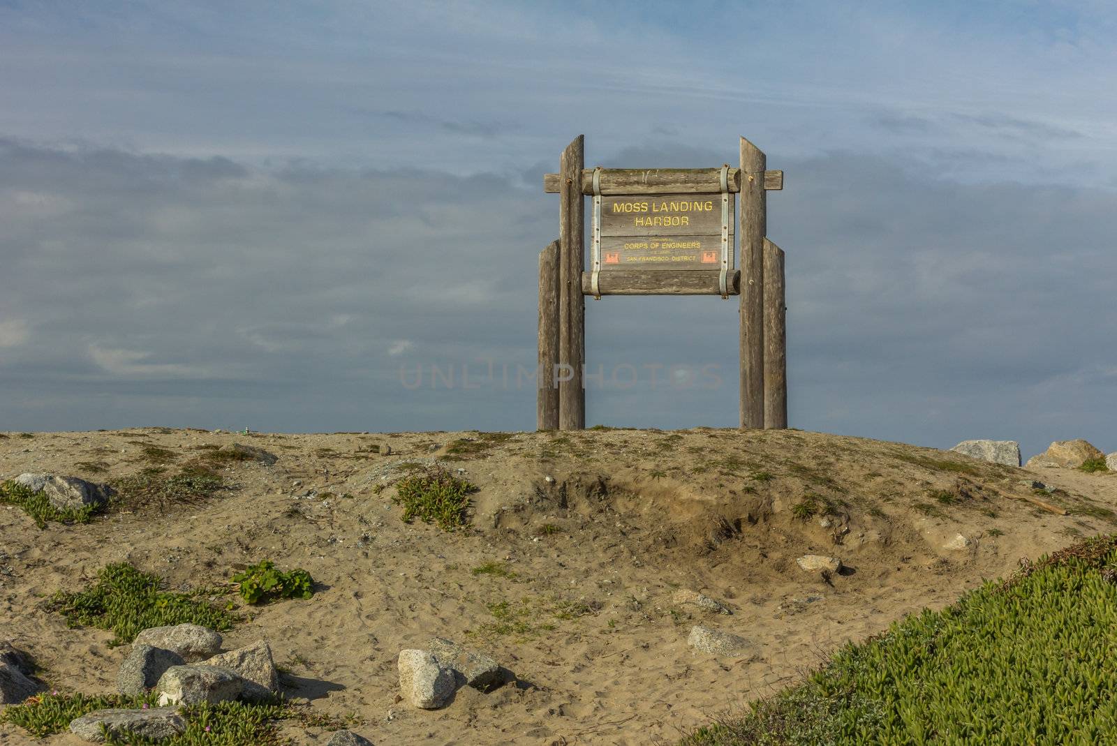 Moss Landing Harbor at Salinas State Beach, California.