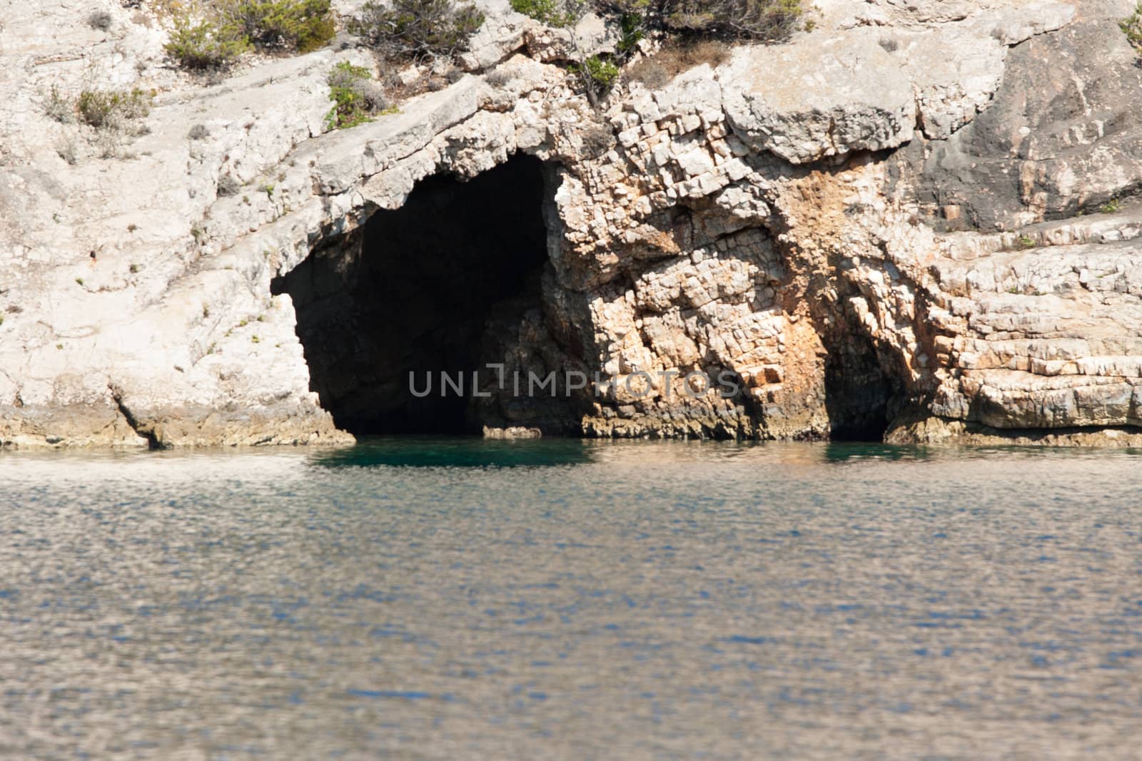 sea cave on the rocky coast