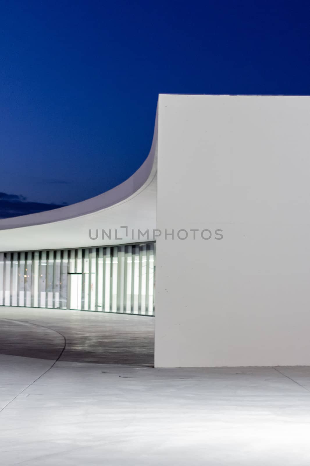 View of Niemeyer Center building, in Aviles, Spain, on April 03, 2011. The cultural center was designed by Brazilian architect Oscar Niemeyer, and was his only work in Spain