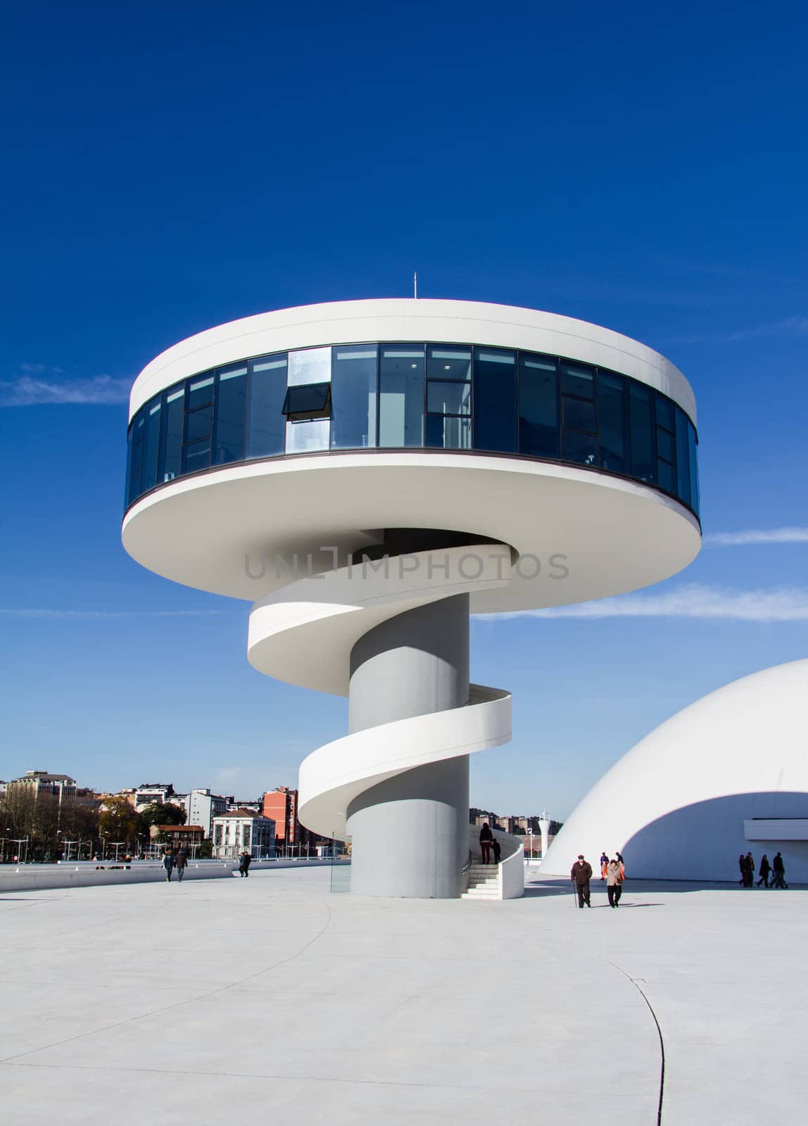 View of Niemeyer Center building, in Aviles, Spain, on December 09, 2012. The cultural center was designed by Brazilian architect Oscar Niemeyer, and was his only work in Spain