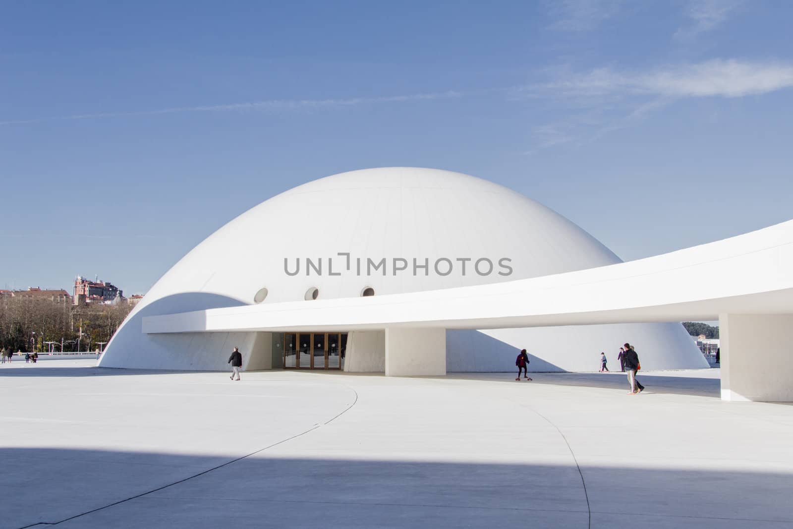 View of Niemeyer Center building, in Aviles, Spain, on December 09, 2012. The cultural center was designed by Brazilian architect Oscar Niemeyer, and was his only work in Spain