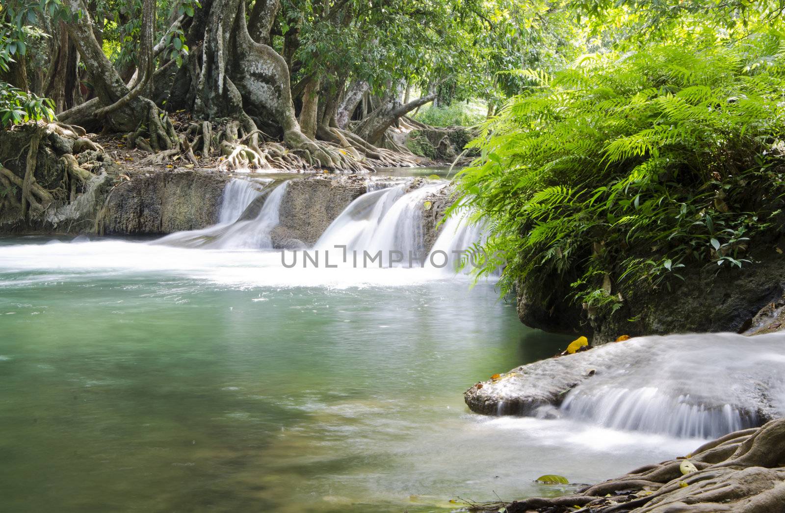 Deep forest Waterfall(Jed Sao Noi waterfall) in Saraburi, Thailand