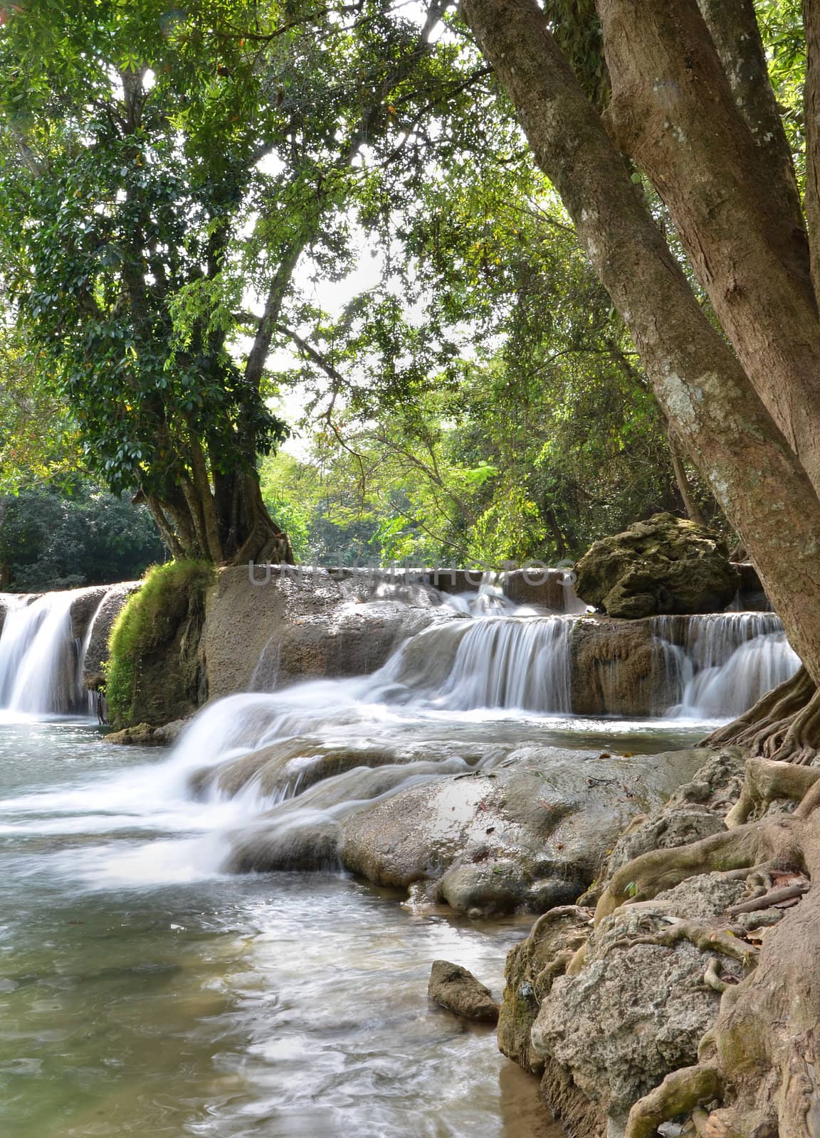 Jed Sao Noi Waterfall in Saraburi, Thailand