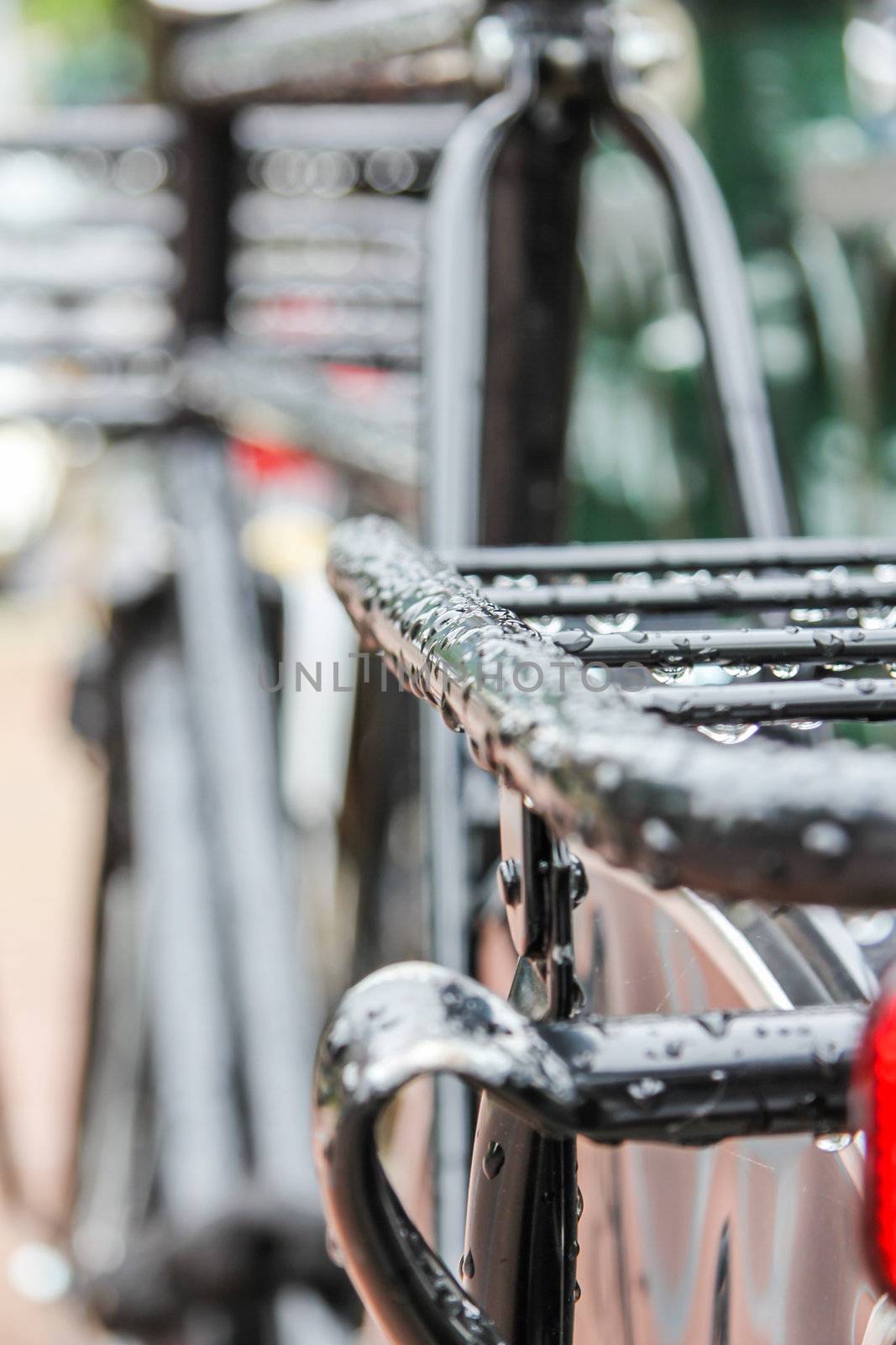 Detail of bike parked in the street by doble.d