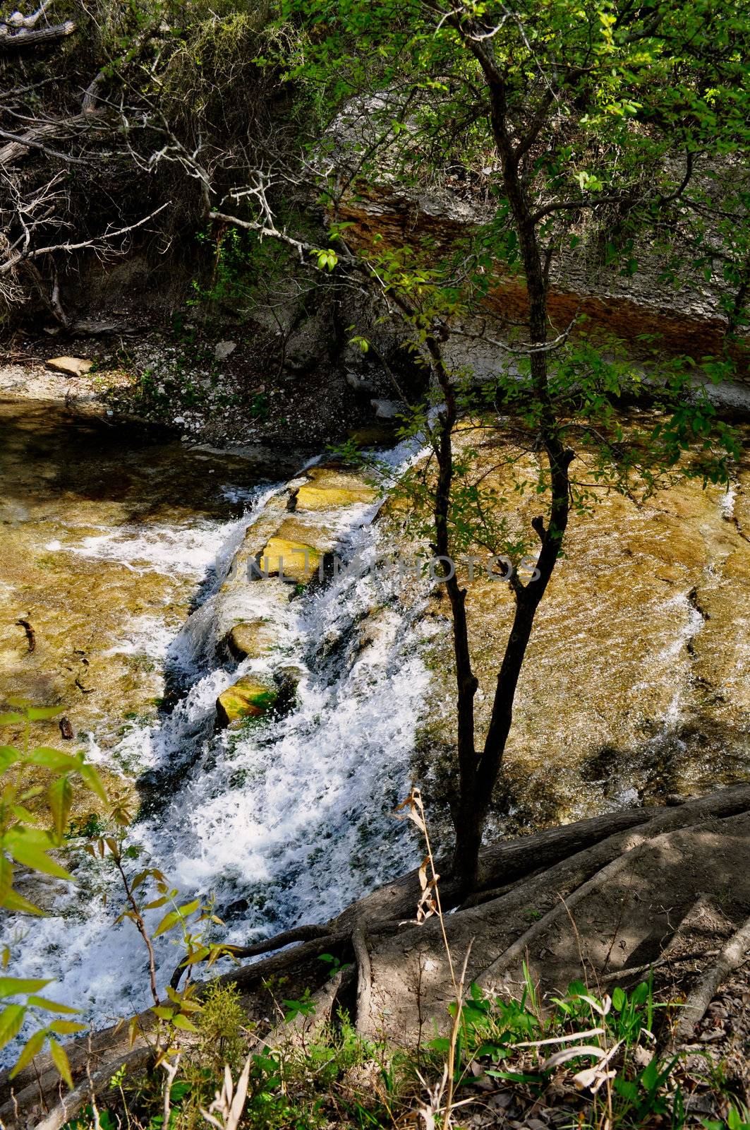 Chalk Ridge Texas Waterfall by RefocusPhoto