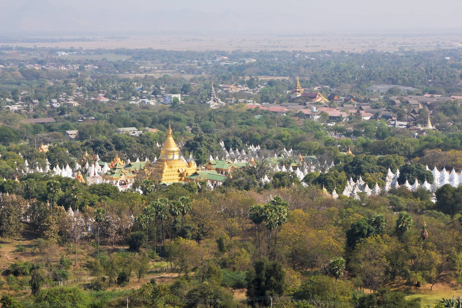 Bird eye view of Mandalay city from Mandalay hill, Burma