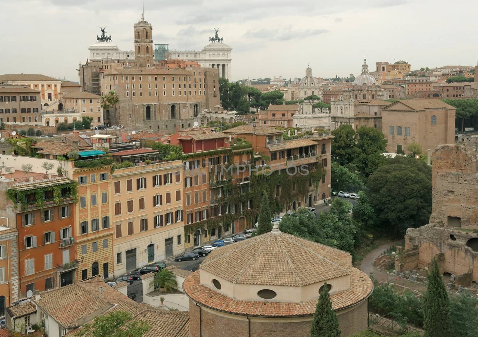 View of Rome from the hill of the Roman Forum