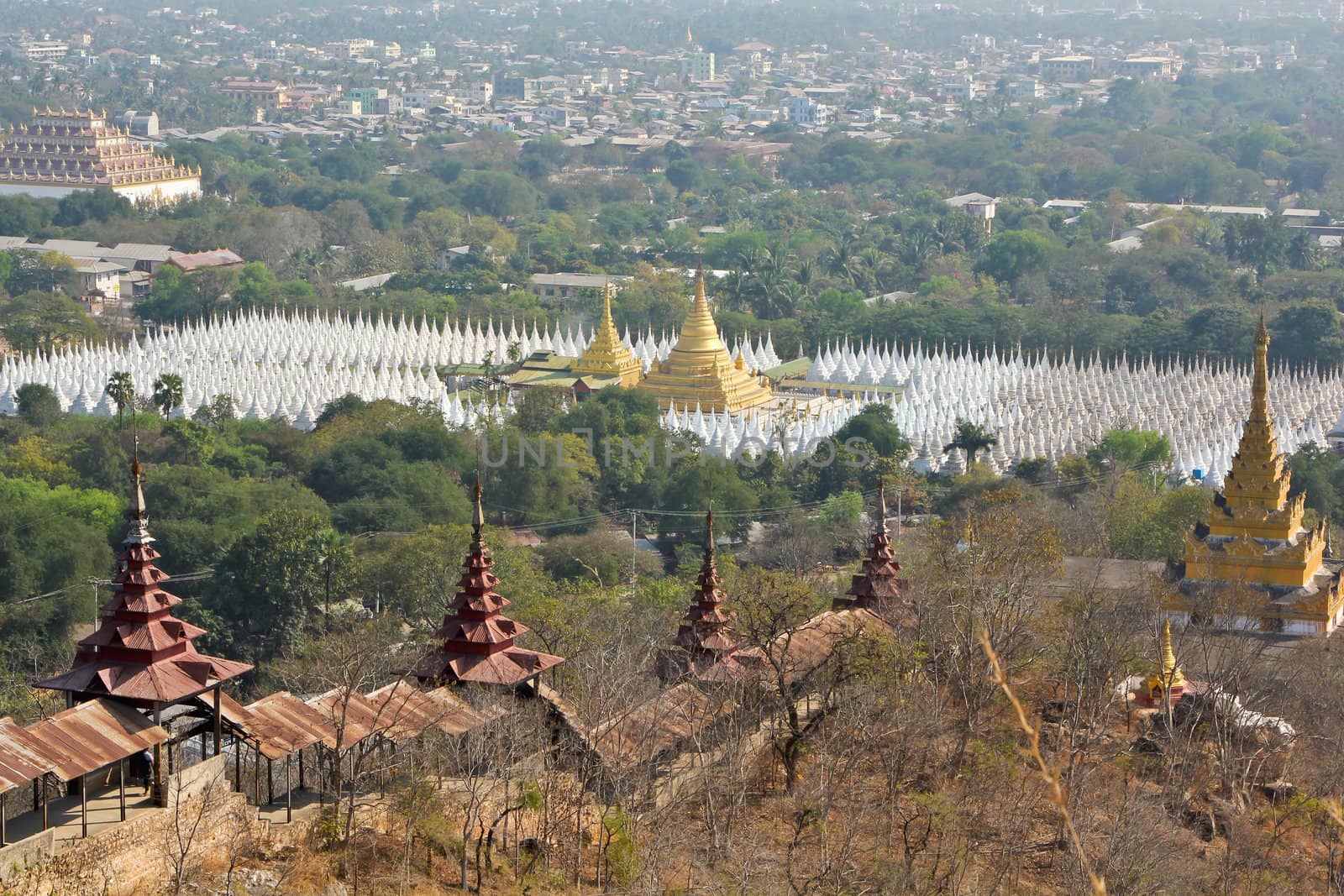 Bird eye view of Mandalay city from Mandalay hill ,Burma