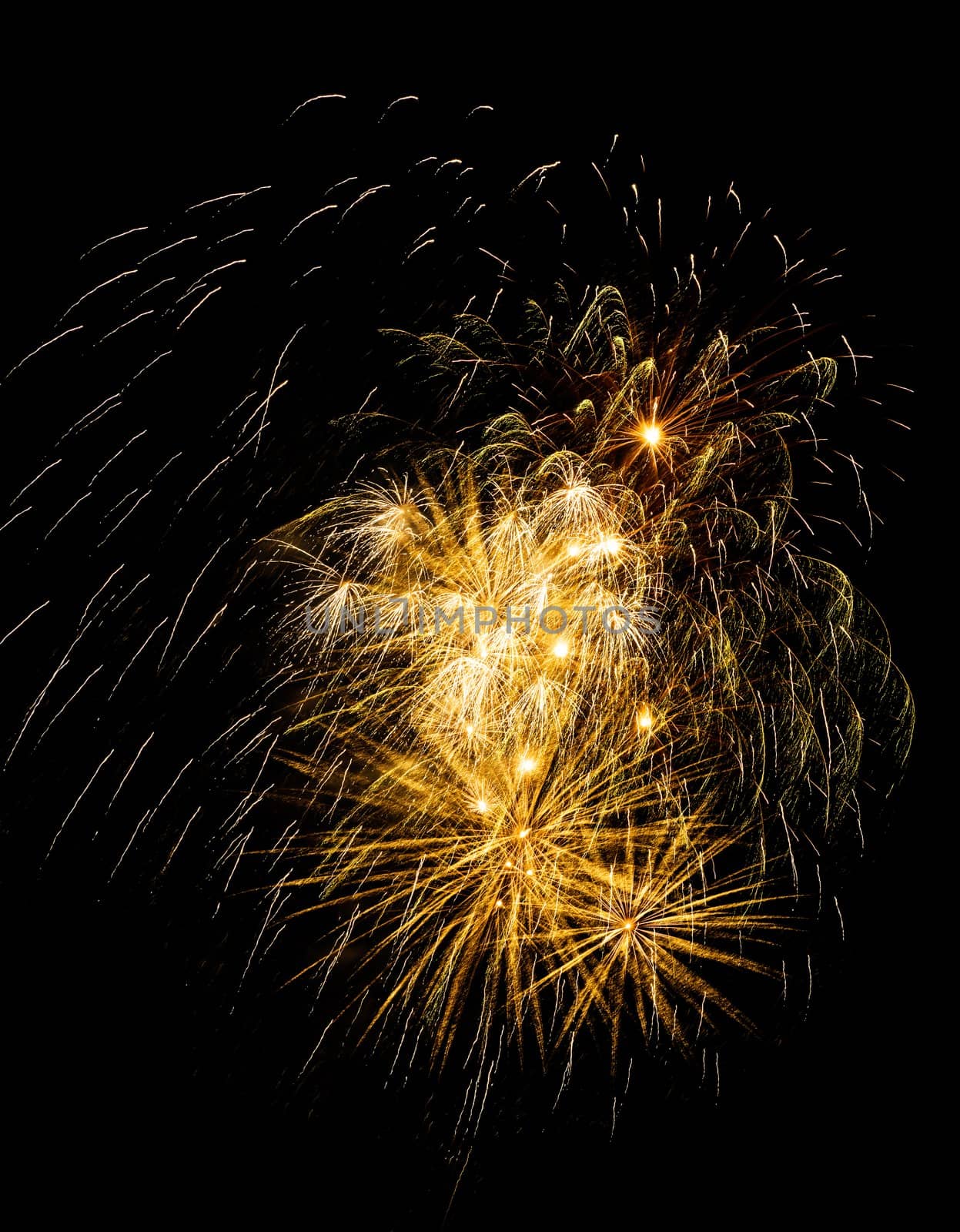 beautiful fireworks against the dark sky, fireworks