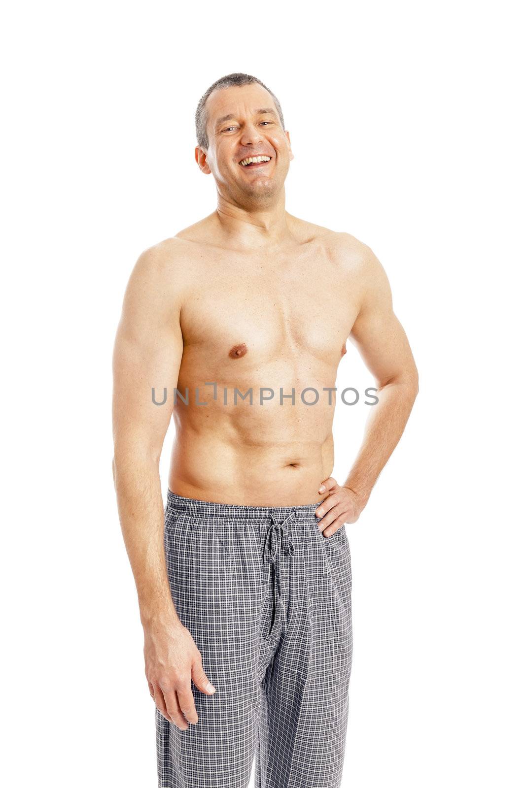 An image of a nice man in pajamas