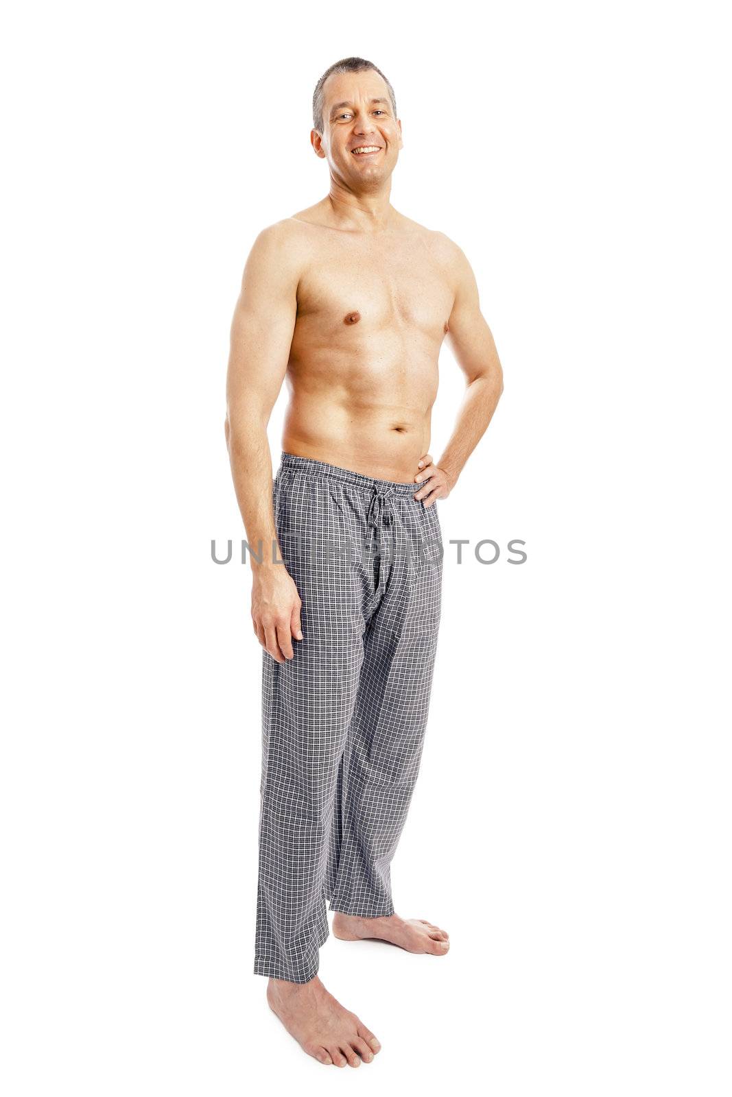 An image of a nice man in pajamas