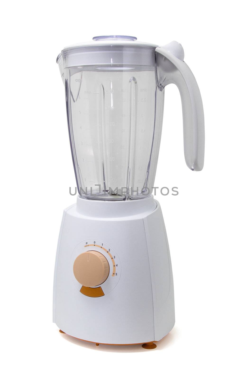 Empty electric blender, isolated on white background