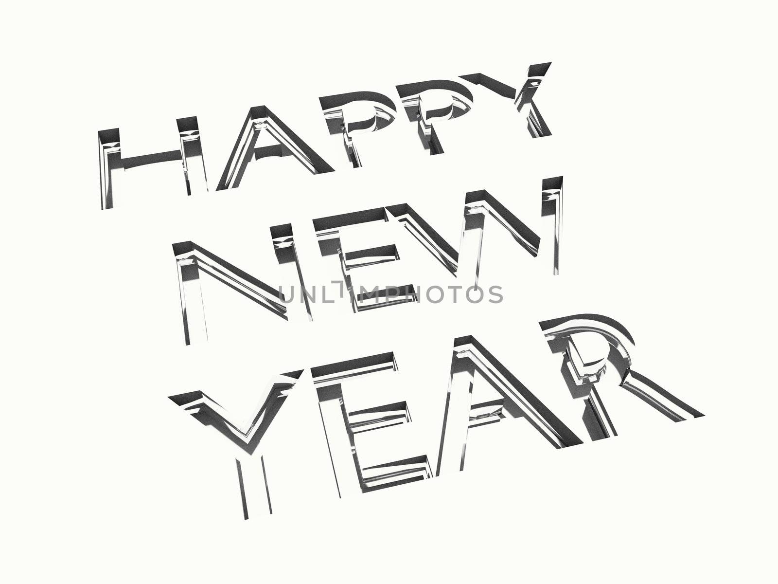 happy new year message in engraving, for celebrations concepts or cards greetings.