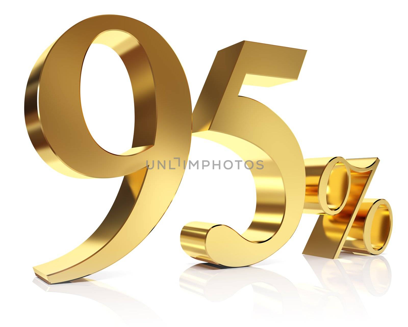 Gold ninety-five percent discount symbol by benjaminet