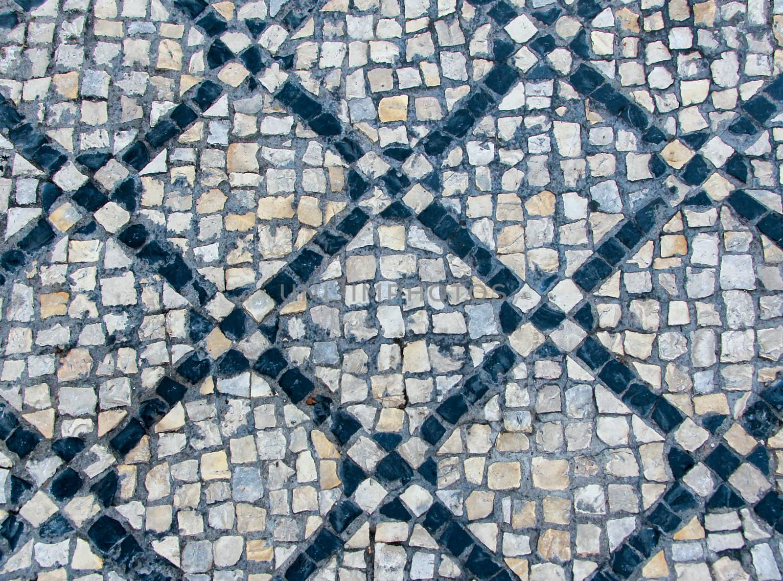 Clear stone blocks pavement texture with a dark central squares motive for background