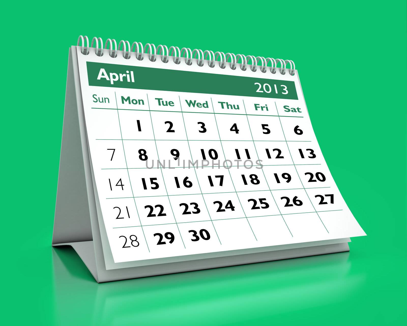 April 2013 Calendar by benjaminet