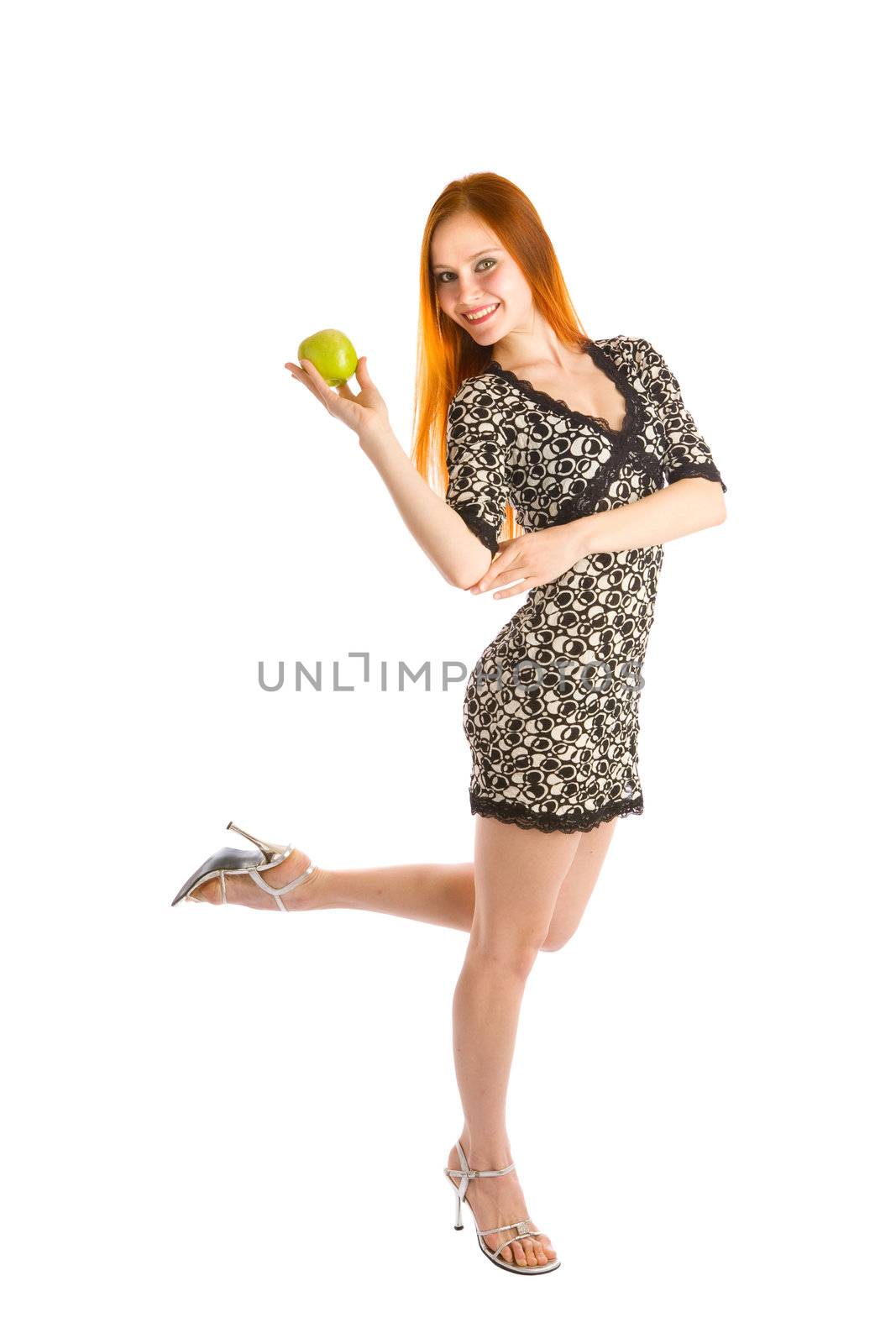 girl dance with apple