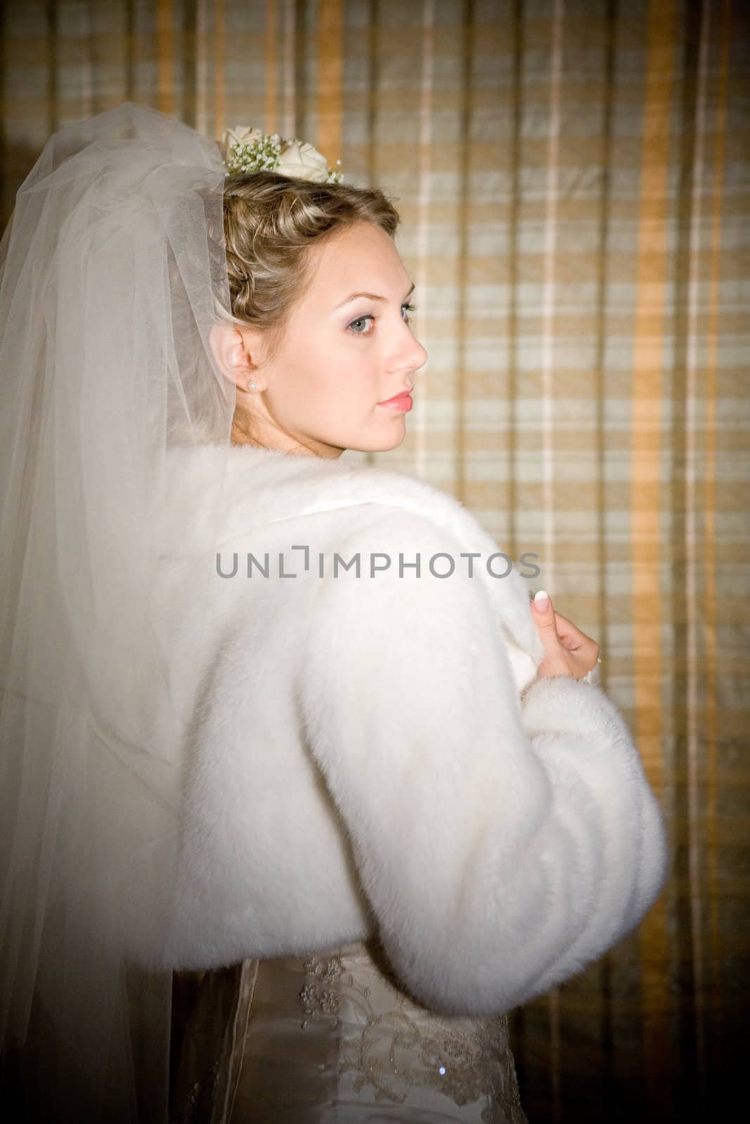 bride in a cape