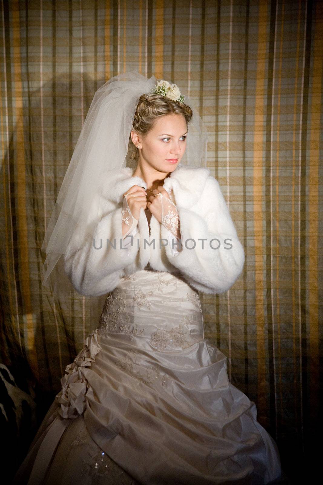 bride in a cape