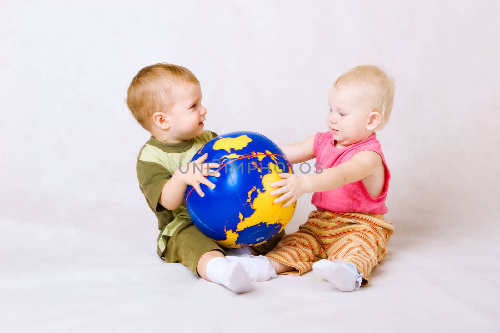 boy and girl with ball