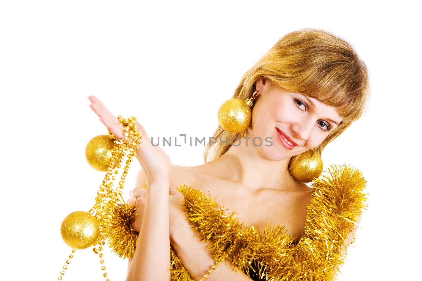 girl decotated for Cristmas