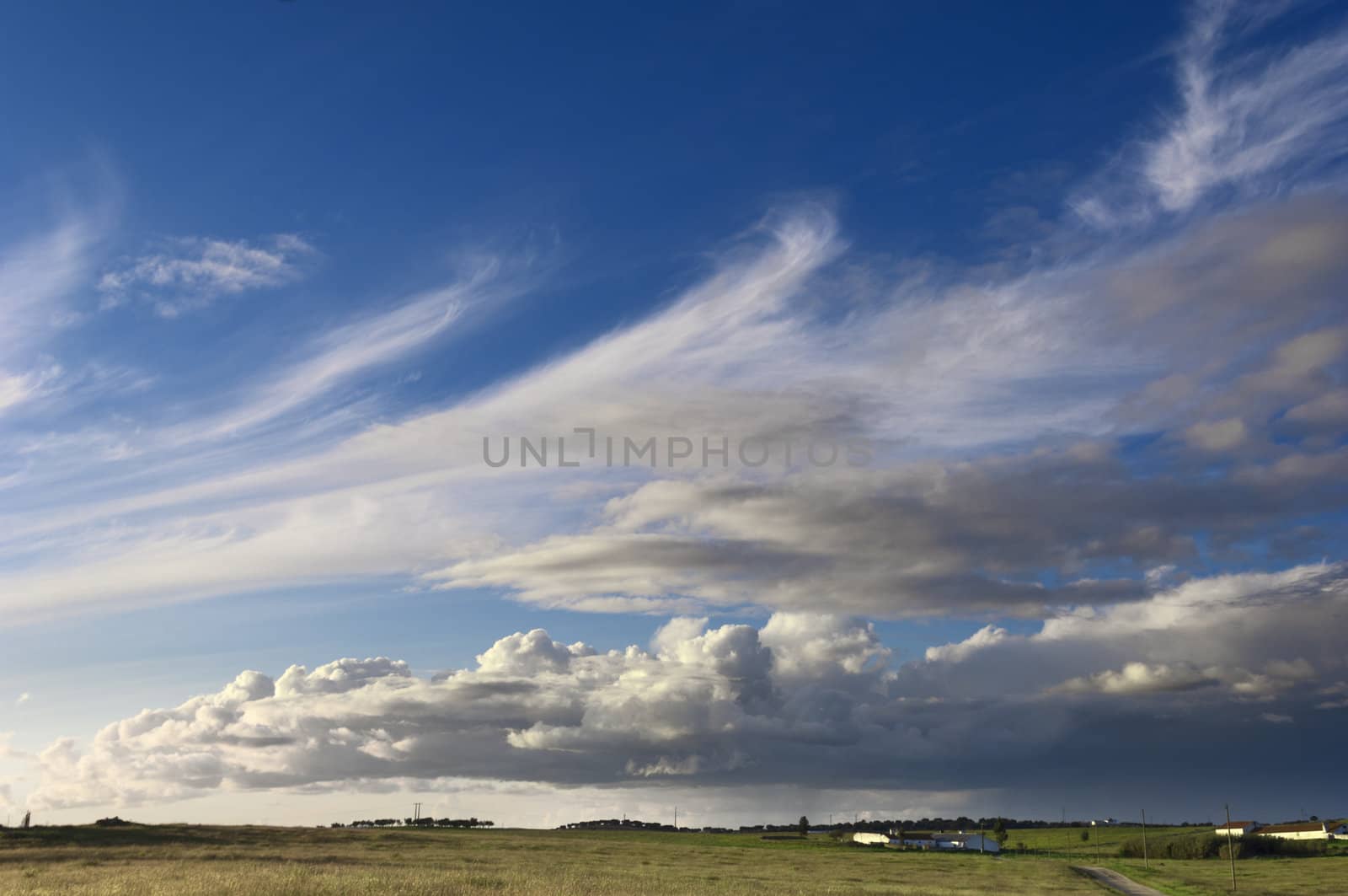 Vast plains of the Alentejo country in spring, Portugal