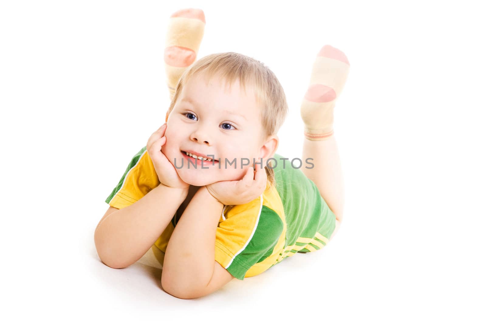 smiling boy on the floor by vsurkov