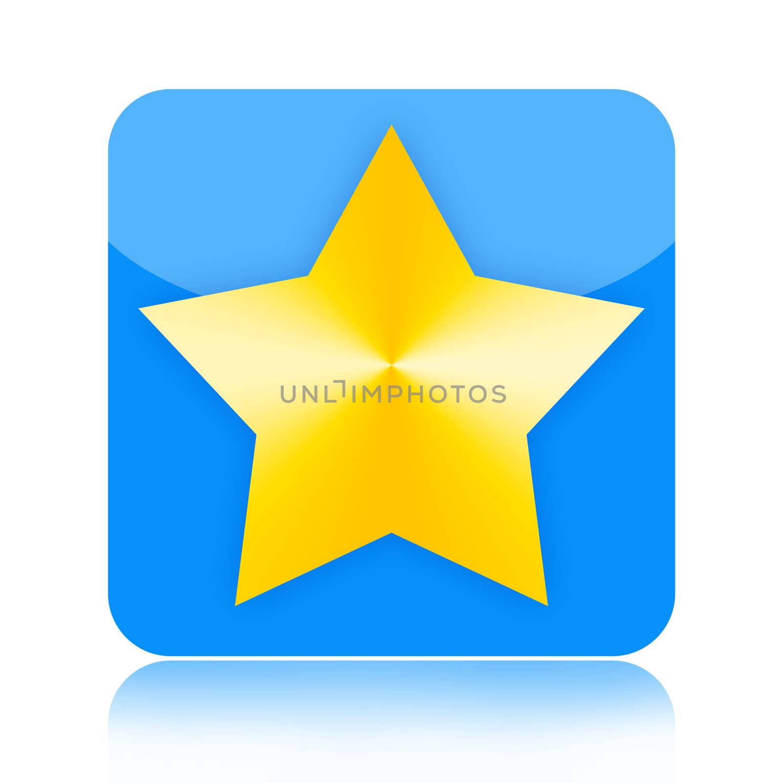 Golden star icon isolated on white background