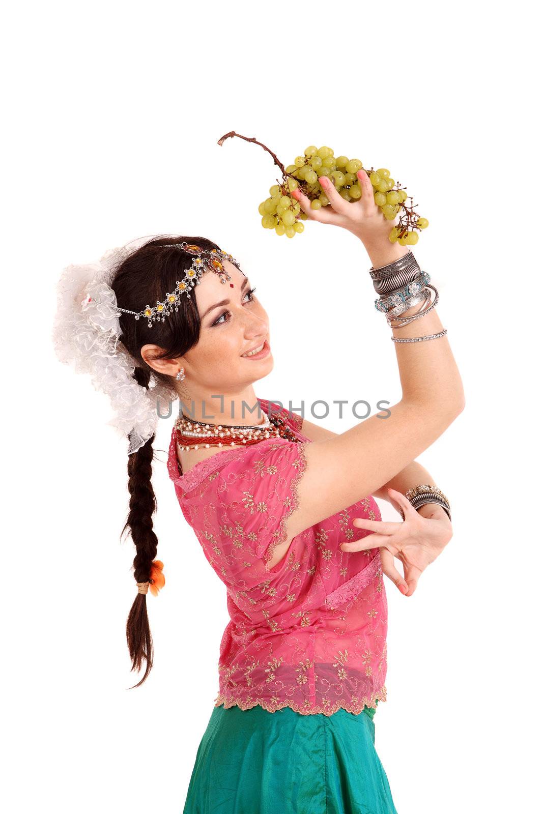 Young girl in the Indian national costume by aptyp_kok