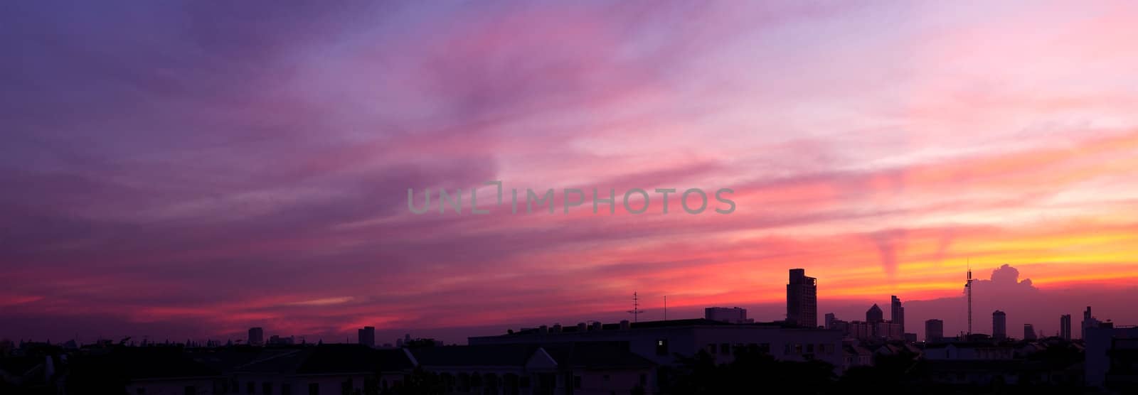 Sunrise at city of Bangkok, Thailand