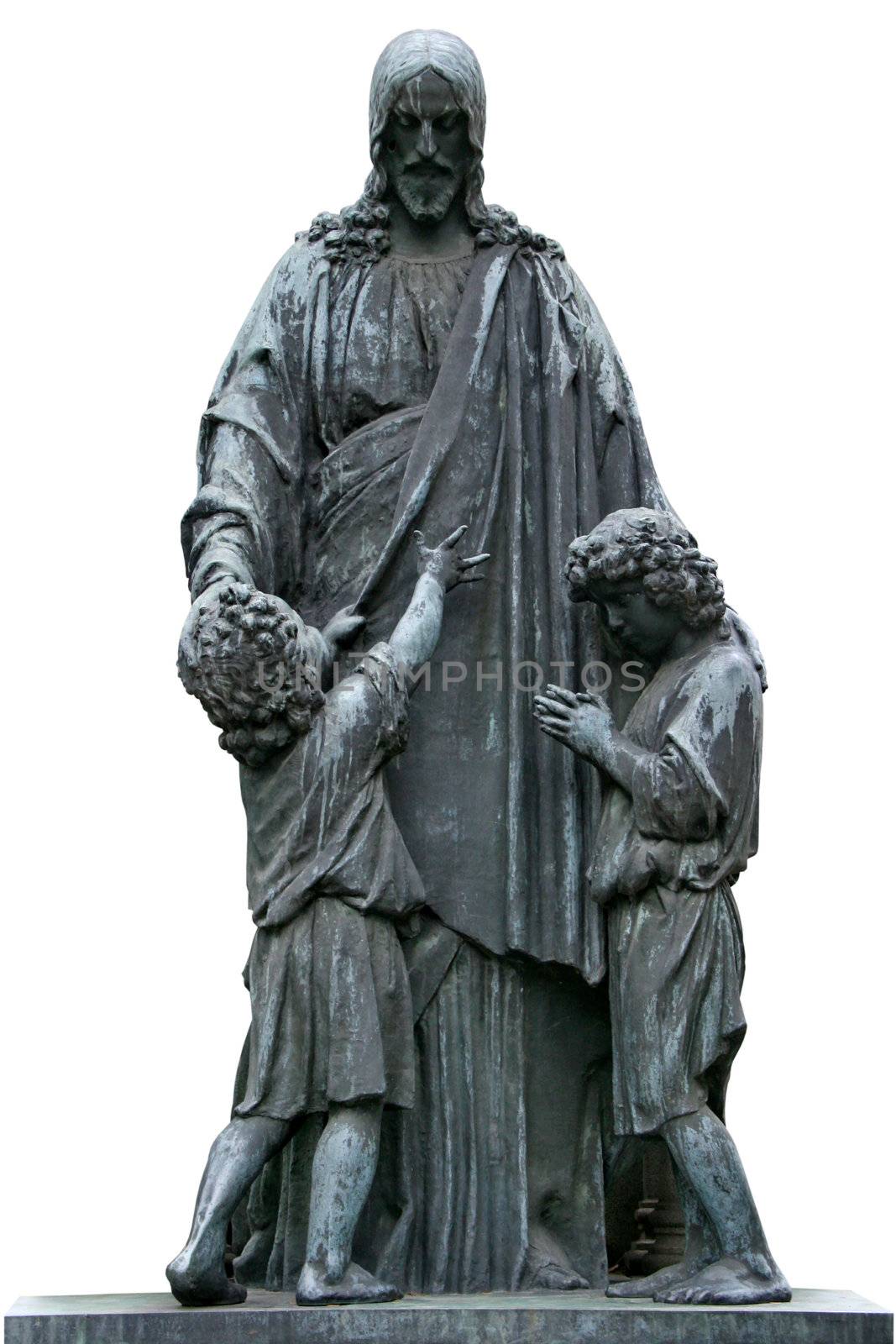 sculpture of Jesus Christ with children by fotosergio