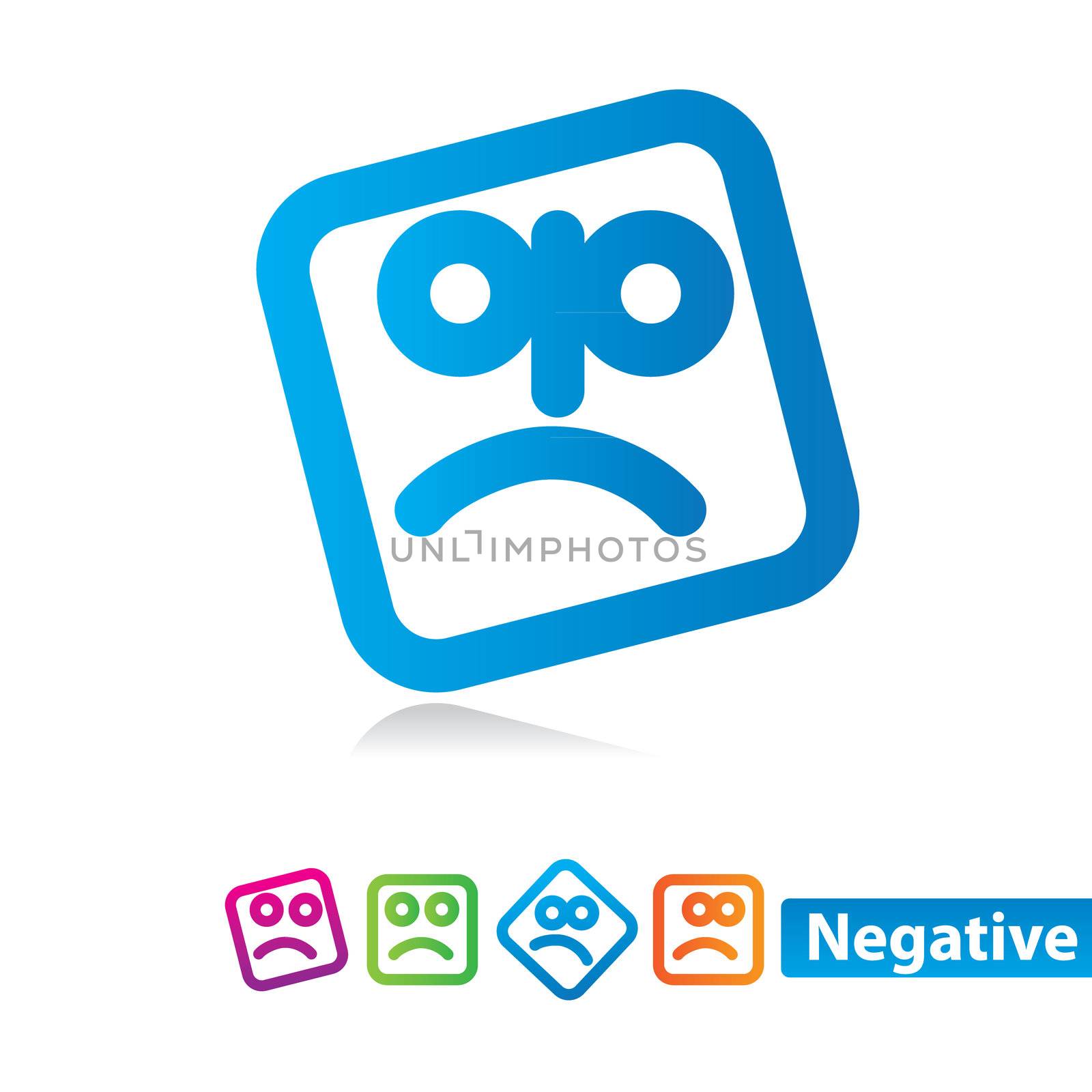 Negative emotion - set of vector icons