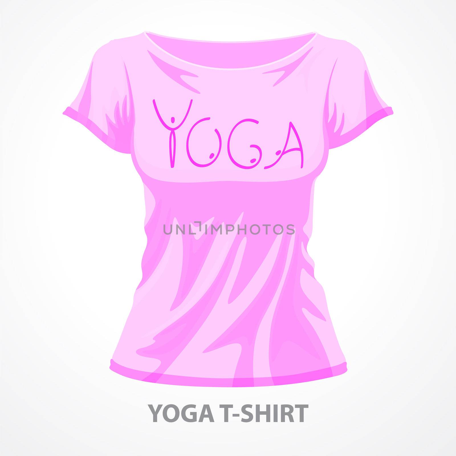 Template - yoga t-shirt. The inscription on the T-shirt - yoga - an exclusive font - letters - yoga asanas. Vector.