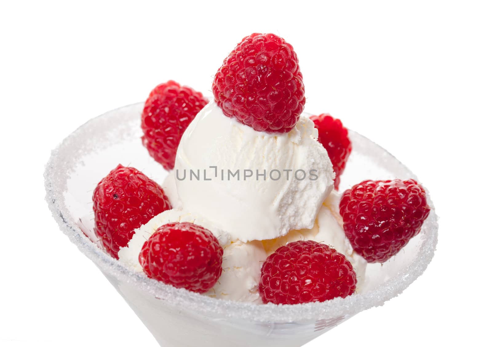 Ice Cream with Raspberries by Discovod