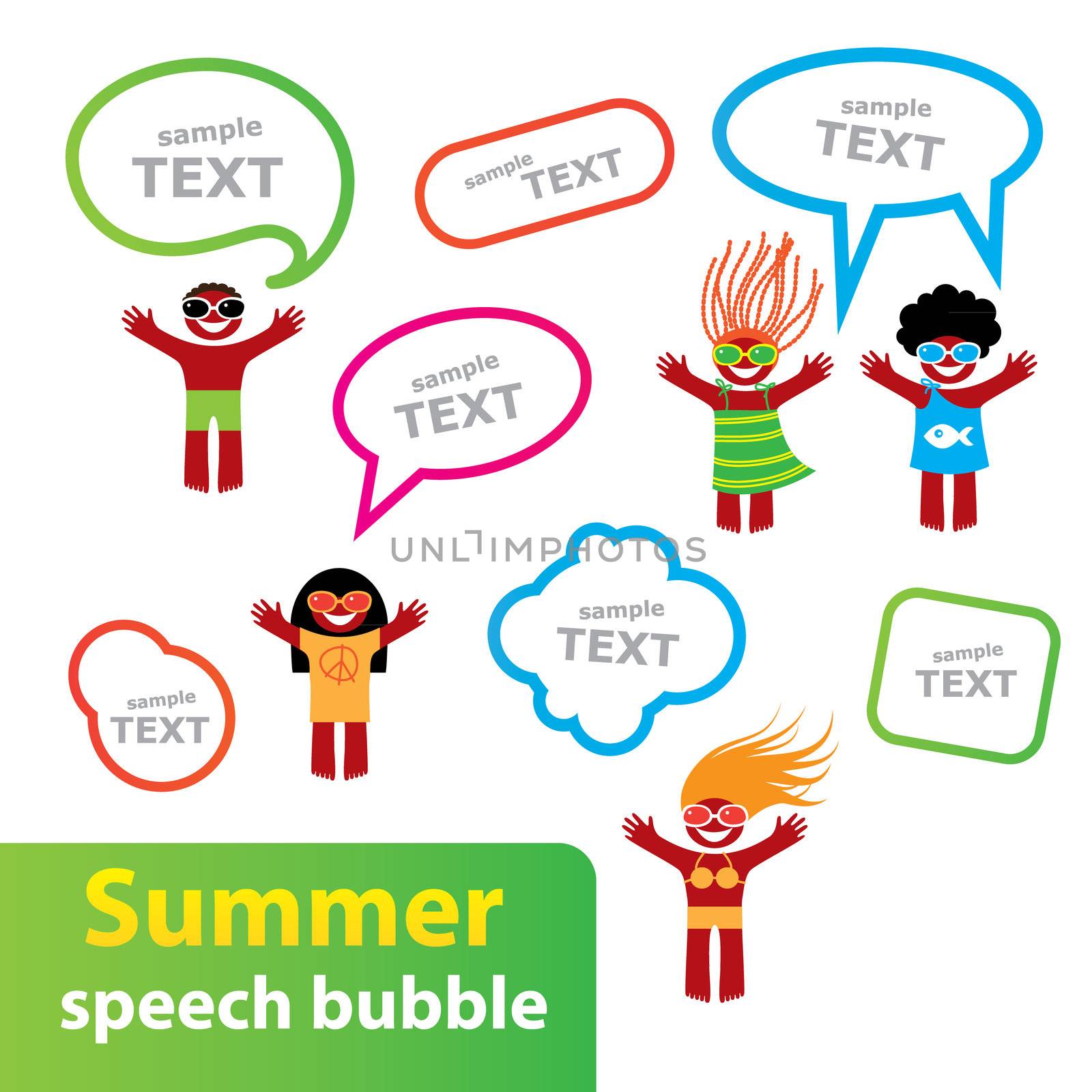 Summer - the speech-bubble. Summer collection for your design. Vector.