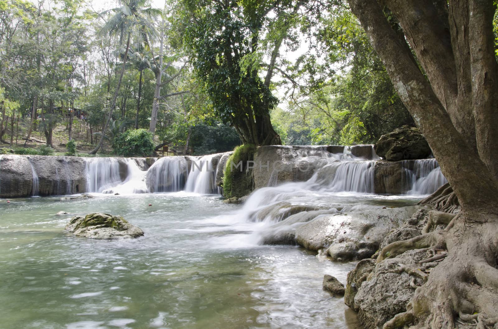 Waterfall named "Jed Sao Noi waterfall", Saraburi, Thailand. by siraanamwong