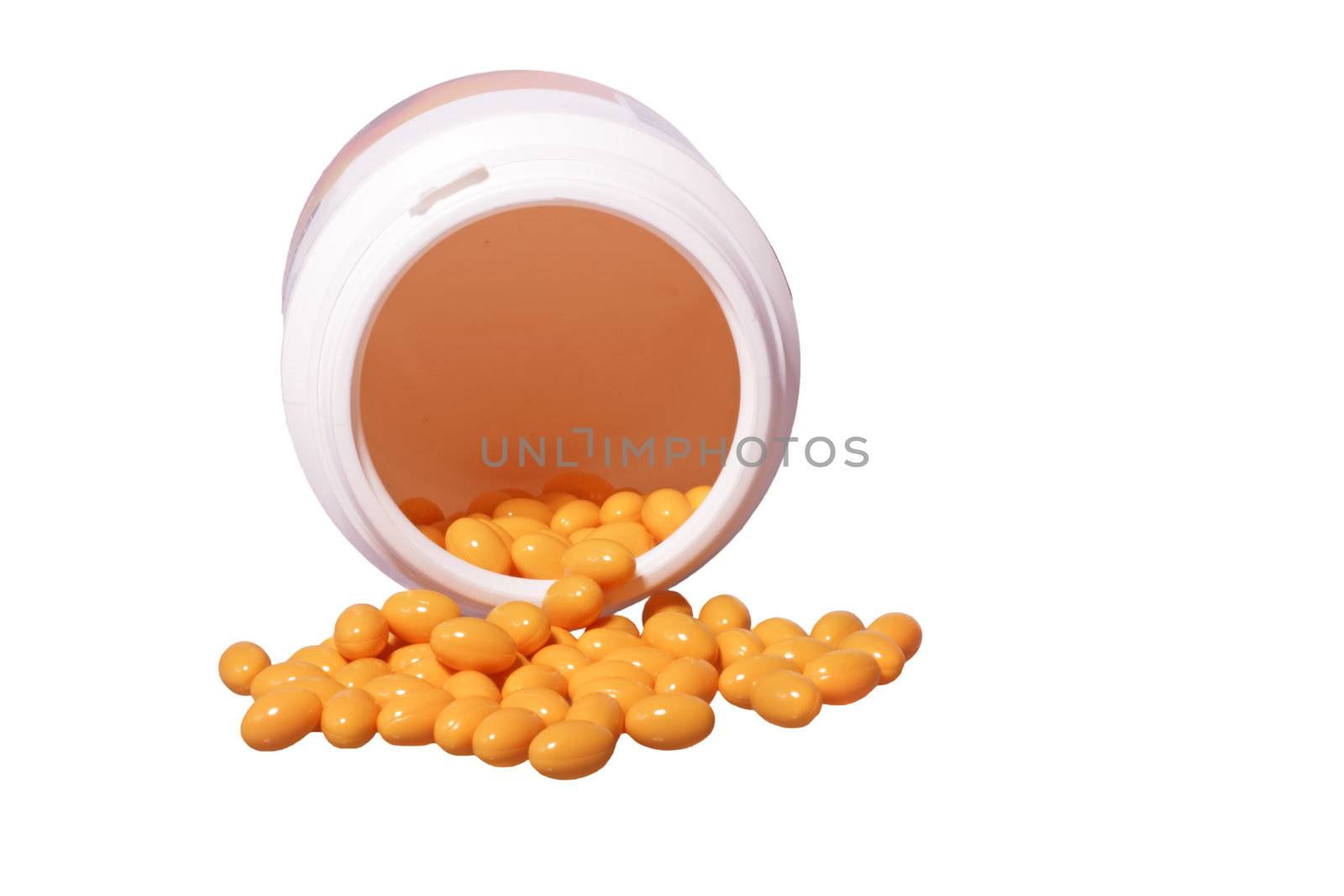 Q10 vitamine pills isolated on a white backgground