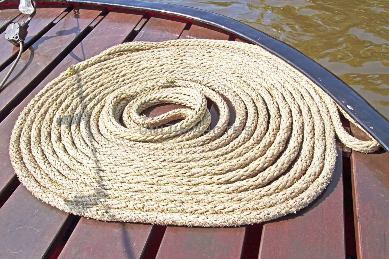 Rope on deck from a boat by devy